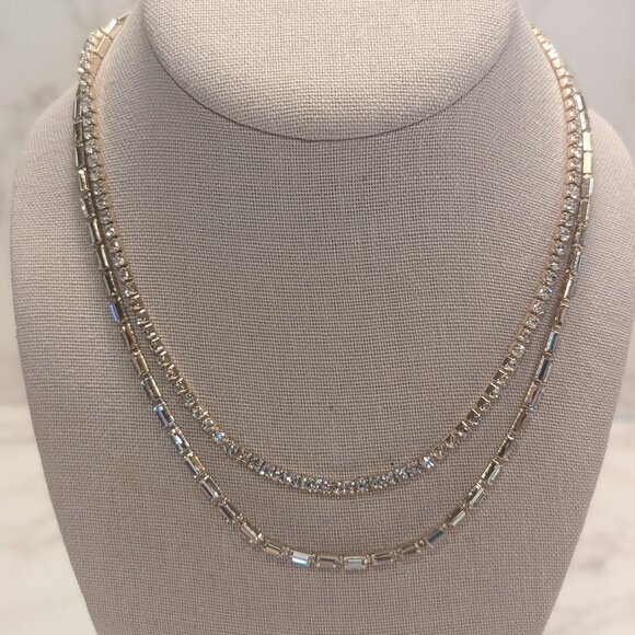 J.Crew Factory Double-layer Crystal Tennis Necklace - Picture 3 of 6